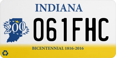 IN license plate 061FHC