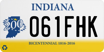 IN license plate 061FHK
