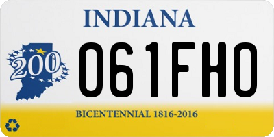 IN license plate 061FHO