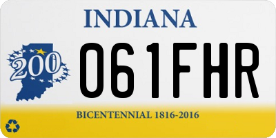IN license plate 061FHR