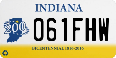 IN license plate 061FHW