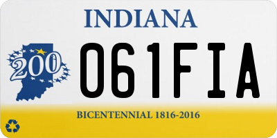 IN license plate 061FIA