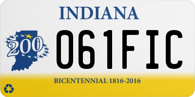 IN license plate 061FIC