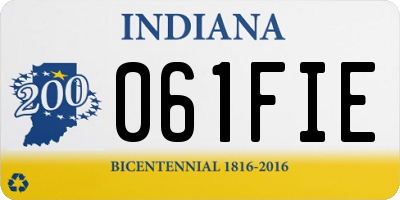 IN license plate 061FIE