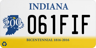 IN license plate 061FIF