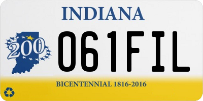 IN license plate 061FIL