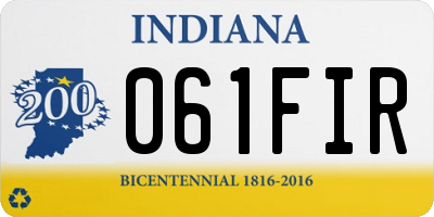 IN license plate 061FIR
