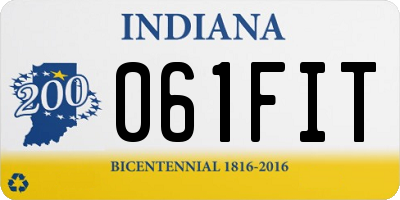IN license plate 061FIT