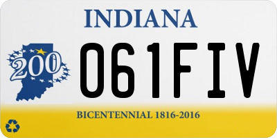IN license plate 061FIV