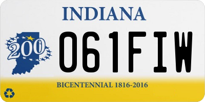 IN license plate 061FIW