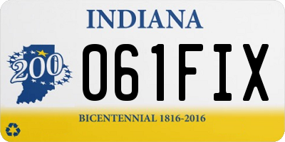 IN license plate 061FIX