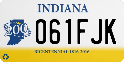 IN license plate 061FJK
