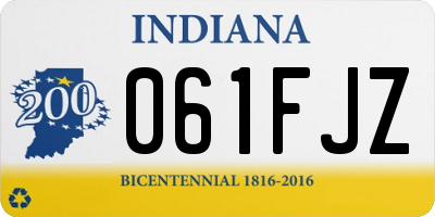 IN license plate 061FJZ