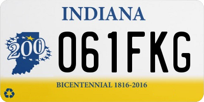 IN license plate 061FKG