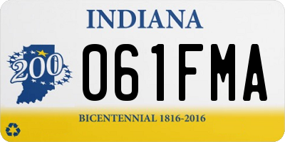 IN license plate 061FMA