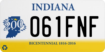 IN license plate 061FNF