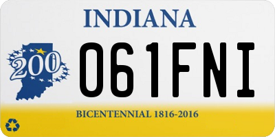 IN license plate 061FNI