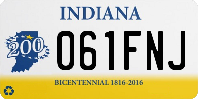 IN license plate 061FNJ