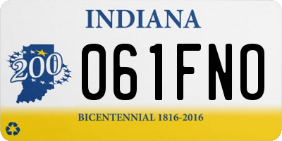 IN license plate 061FNO