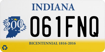 IN license plate 061FNQ