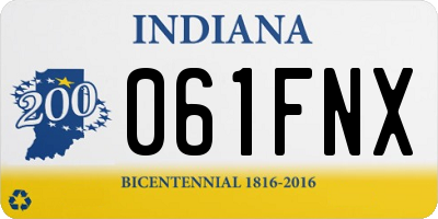 IN license plate 061FNX