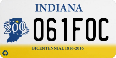 IN license plate 061FOC