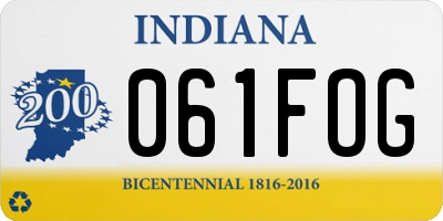 IN license plate 061FOG