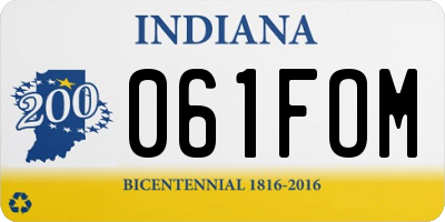 IN license plate 061FOM