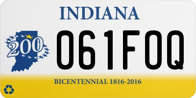 IN license plate 061FOQ