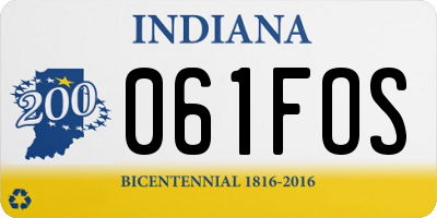 IN license plate 061FOS