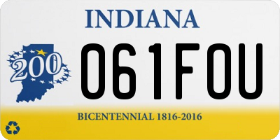 IN license plate 061FOU