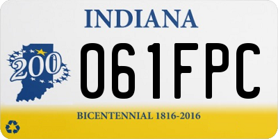 IN license plate 061FPC