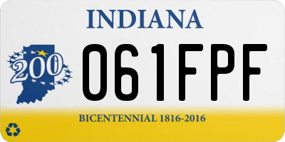 IN license plate 061FPF