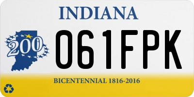 IN license plate 061FPK