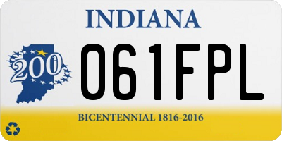 IN license plate 061FPL