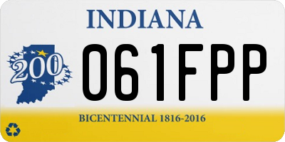 IN license plate 061FPP