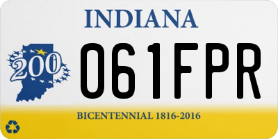 IN license plate 061FPR