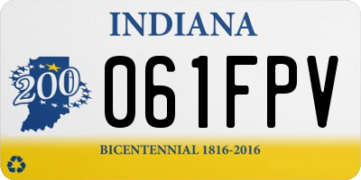 IN license plate 061FPV
