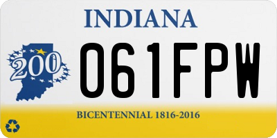 IN license plate 061FPW