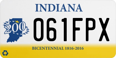 IN license plate 061FPX