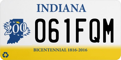 IN license plate 061FQM