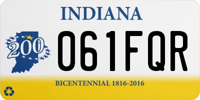 IN license plate 061FQR