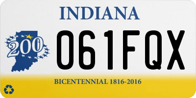 IN license plate 061FQX