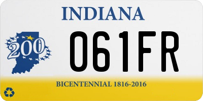 IN license plate 061FR