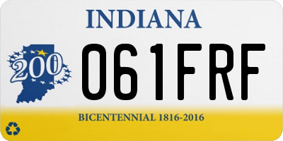IN license plate 061FRF