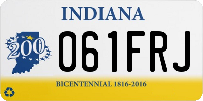 IN license plate 061FRJ