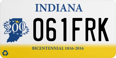 IN license plate 061FRK
