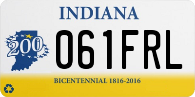 IN license plate 061FRL