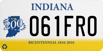 IN license plate 061FRO