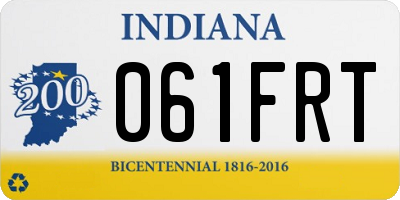 IN license plate 061FRT